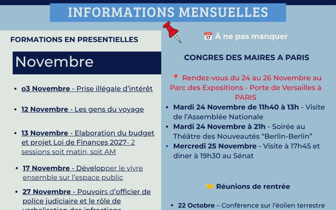 Newsletter#3 – Formations de Novembre et Décembre